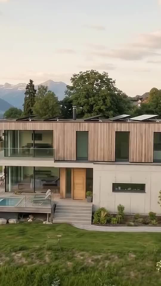Hochformat-Video: Einfamilienhaus mit Holzfassade